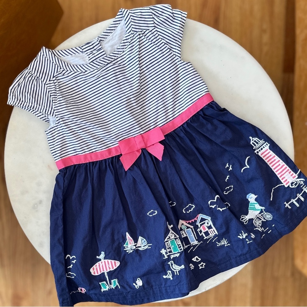 ❤️ 4/$20 6-12m Gymboree Shore to Sea Dress Lighthouse Seaside 6-9m 9-12m